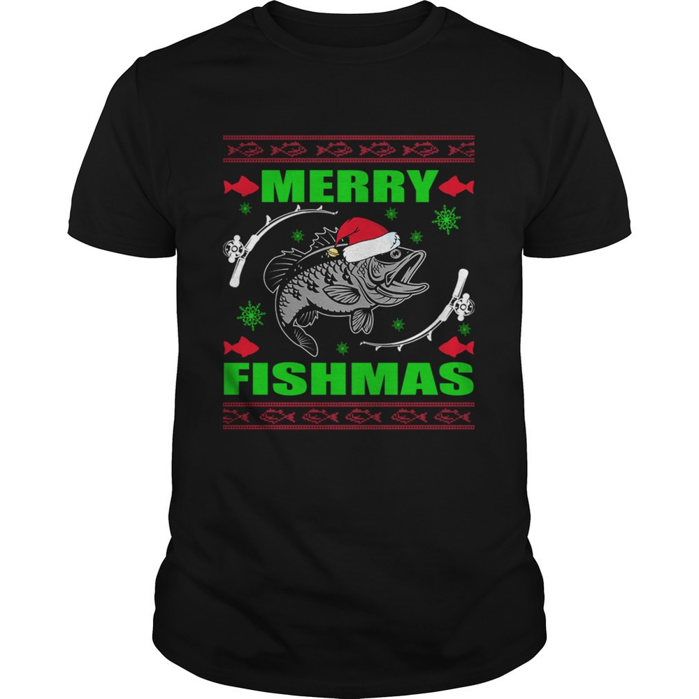 Merry Fishmas Funny Christmas Xmas For Fishers Tshirt